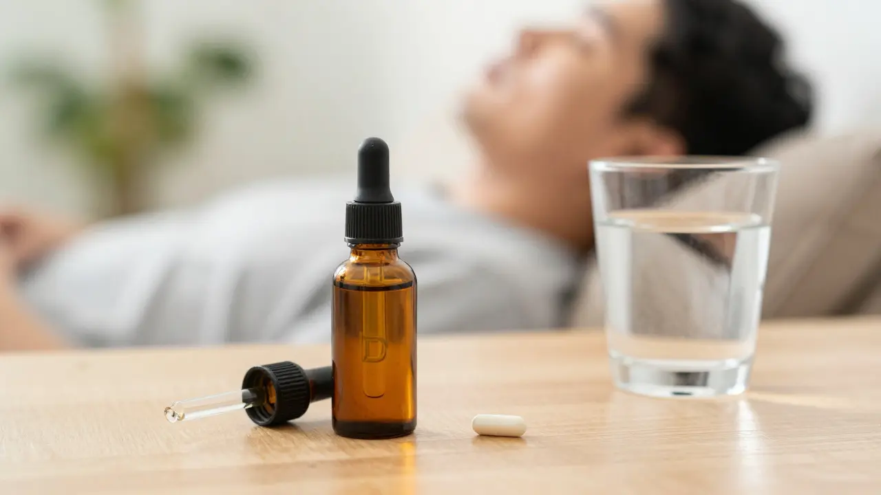 Bezpečné alternativy CBD: olej, kapsle a voda na stole