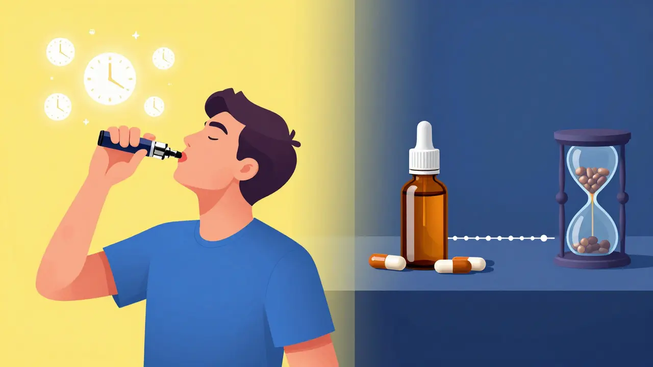 Srovnání rychlosti účinku CBD per versus olejů a kapslí