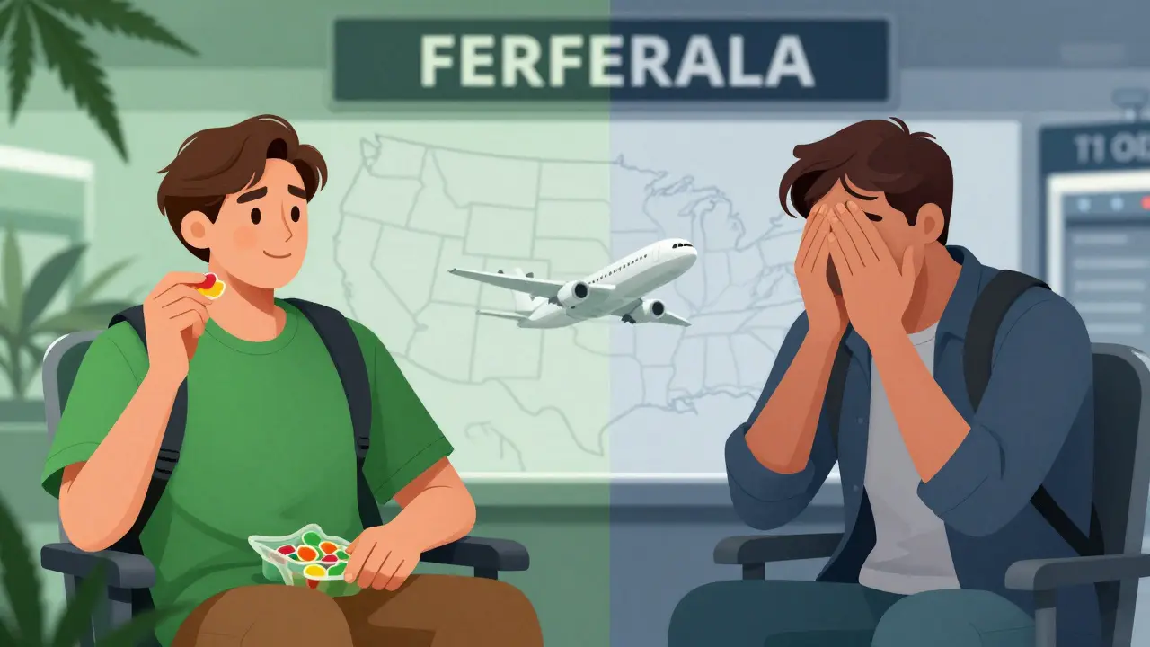Ilustrace právního konfliktu mezi státními a federálními zákony o konopí při létání