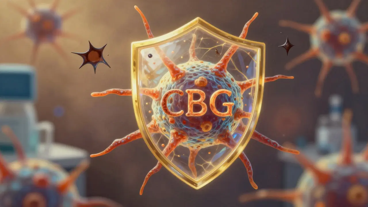 Chraňovaná neuritická buňka proti oxidativnímu stresu díky CBG